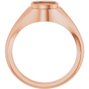 14K Rose Gold 7x7 mm Cushion Bezel-Set Ring Mounting – image 4
