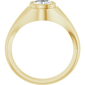 10K Yellow Gold 7x7 mm Cushion Bezel-Set Ring Mounting – image 3