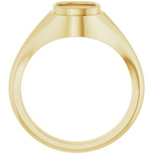 10K Yellow Gold 7x7 mm Cushion Bezel-Set Ring Mounting – image 4