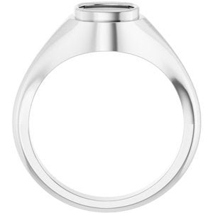 Platinum 7x7 mm Cushion Bezel-Set Ring Mounting – image 4