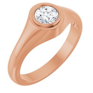 10K Rose Gold 5.5 mm Round Bezel-Set Ring Mounting
