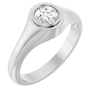 Platinum 5.5 mm Round Bezel-Set Ring Mounting