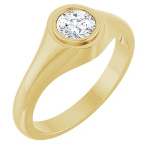 14K Yellow Gold 5.5 mm Round Bezel-Set Ring Mounting