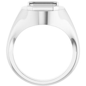 Platinum 11x9 mm Emerald Bezel-Set Ring Mounting – image 4