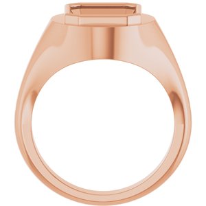 14K Rose Gold 11x9 mm Emerald Bezel-Set Ring Mounting – image 4