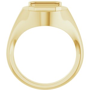 14K Yellow Gold 11x9 mm Emerald Bezel-Set Ring Mounting – image 4
