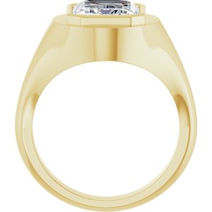 14K Yellow Gold 11x9 mm Emerald Bezel-Set Ring Mounting – image 3