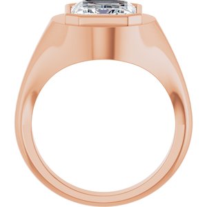 18K Rose Gold 11x9 mm Emerald Bezel-Set Ring Mounting – image 3