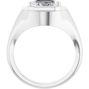 10K White Gold 11x9 mm Emerald Bezel-Set Ring Mounting – image 3