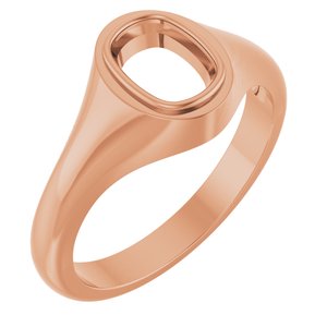 10K Rose Gold 7.5x5.5 mm Elongated Cushion Bezel-Set Ring Mounting – image 2