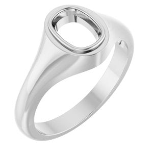 Continuum Sterling Silver 7.5x5.5 mm Elongated Cushion Bezel-Set Ring Mounting – image 2