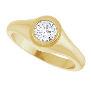 14K Yellow Gold 5.5 mm Round Bezel-Set Ring Mounting – image 8