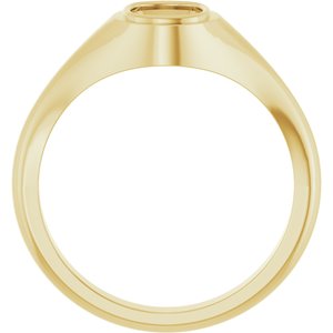 10K Yellow Gold 7.5x5.5 mm Elongated Cushion Bezel-Set Ring Mounting – image 4