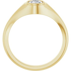 10K Yellow Gold 7.5x5.5 mm Elongated Cushion Bezel-Set Ring Mounting – image 3