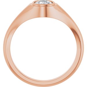 10K Rose Gold 7.5x5.5 mm Elongated Cushion Bezel-Set Ring Mounting – image 3