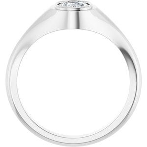 10K White Gold 7.5x5.5 mm Elongated Cushion Bezel-Set Ring Mounting – image 3