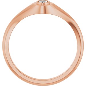 18K Rose Gold 5x3 mm Oval Bezel-Set Ring Mounting – image 3