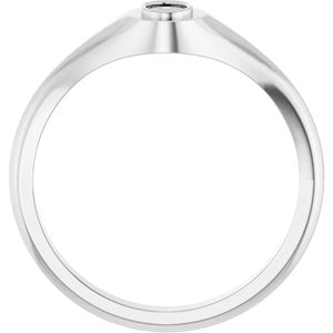 14K White Gold 5x3 mm Oval Bezel-Set Ring Mounting – image 4