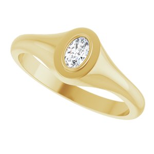 10K Yellow Gold 5x3 mm Oval Bezel-Set Ring Mounting – image 8