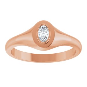 14K Rose Gold 5x3 mm Oval Bezel-Set Ring Mounting – image 5
