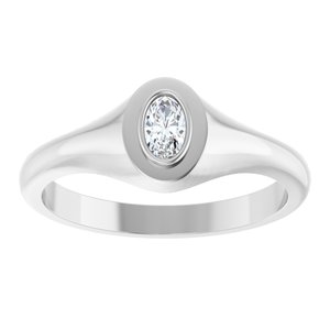 18K White Gold 5x3 mm Oval Bezel-Set Ring Mounting – image 5