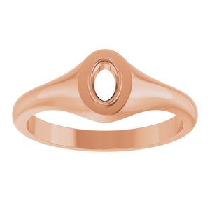 18K Rose Gold 5x3 mm Oval Bezel-Set Ring Mounting – image 6