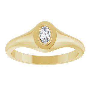 18K Yellow Gold 5x3 mm Oval Bezel-Set Ring Mounting – image 5
