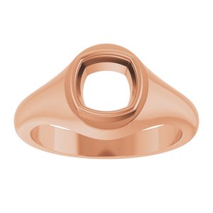 14K Rose Gold 7x7 mm Cushion Bezel-Set Ring Mounting – image 6