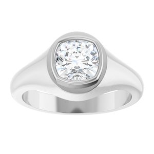 Sterling Silver 7x7 mm Cushion Bezel-Set Ring Mounting – image 5
