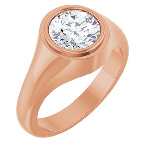 10K Rose Gold 8.2 mm Round Bezel-Set Ring Mounting