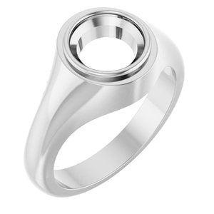 Platinum 8.2 mm Round Bezel-Set Ring Mounting – image 2