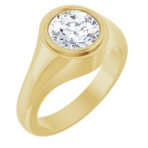 14K Yellow Gold 8.2 mm Round Bezel-Set Ring Mounting
