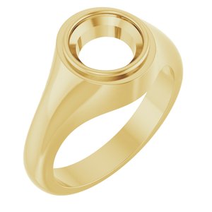 18K Yellow Gold 8.2 mm Round Bezel-Set Ring Mounting – image 2