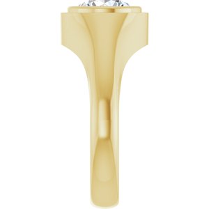 14K Yellow Gold 8.2 mm Round Bezel-Set Ring Mounting – image 7