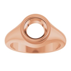 14K Rose Gold 8.2 mm Round Bezel-Set Ring Mounting – image 6