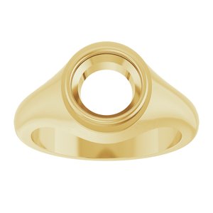 10K Yellow Gold 8.2 mm Round Bezel-Set Ring Mounting – image 6