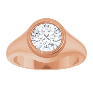 18K Rose Gold 8.2 mm Round Bezel-Set Ring Mounting – image 5
