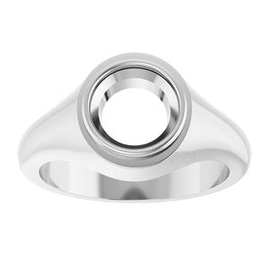 18K White Gold 8.2 mm Round Bezel-Set Ring Mounting – image 6
