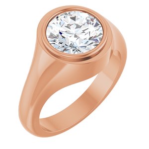 10K Rose Gold 9.4 mm Round Bezel-Set Ring Mounting