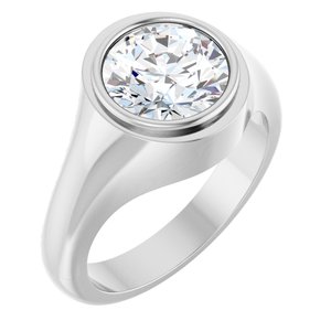 Platinum 9.4 mm Round Bezel-Set Ring Mounting