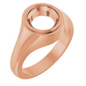 14K Rose Gold 8.8 mm Round Bezel-Set Ring Mounting – image 2