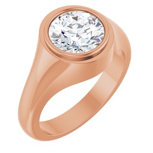 14K Rose Gold 8.8 mm Round Bezel-Set Ring Mounting