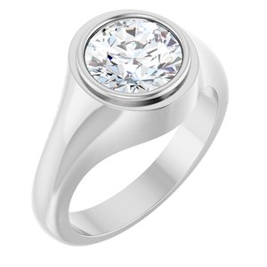 Platinum 8.8 mm Round Bezel-Set Ring Mounting