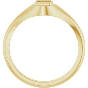 14K Yellow Gold 4x4 mm Asscher Bezel-Set Ring Mounting – image 4