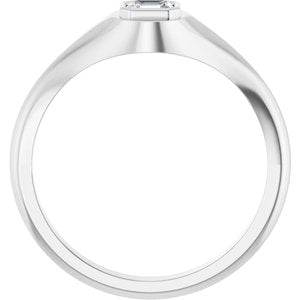 18K White Gold 4x4 mm Asscher Bezel-Set Ring Mounting – image 3