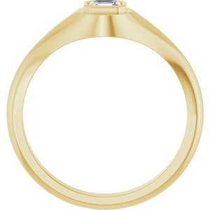 18K Yellow Gold 4x4 mm Asscher Bezel-Set Ring Mounting – image 3