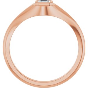 14K Rose Gold 4x4 mm Asscher Bezel-Set Ring Mounting – image 3