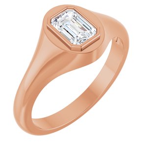 10K Rose Gold 6.5x4.5 mm Emerald Bezel-Set Ring Mounting