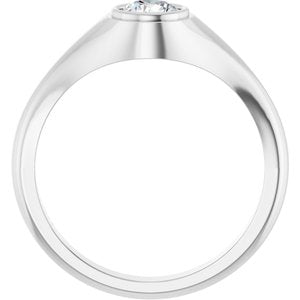 14K X1 White Gold 5.5 mm Round Bezel-Set Ring Mounting – image 3