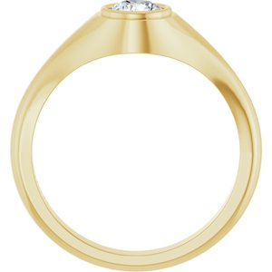 18K Yellow Gold 5.5 mm Round Bezel-Set Ring Mounting – image 3